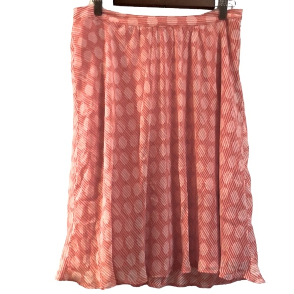 LIZ CLAIBORNE POLKA DOTS AND STRIPED PRINT PATTERN TANGERINE ORG WHT SIZE 6